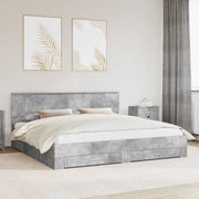 Struttura del letto con testiera Grigio cemento 200 x 200 cm 3410857