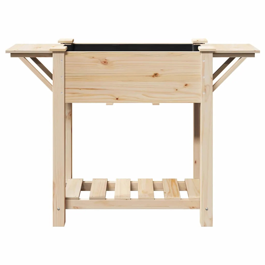 Fioriere | Cassetta per fiori | Vaso da giardino con lo scaffale Beige 111 x 37 x 76,5 cm