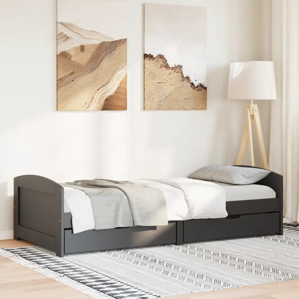 Dormeuse con 2 Cassetti senza Materasso Nero 90x200 cm IRUN 3314678