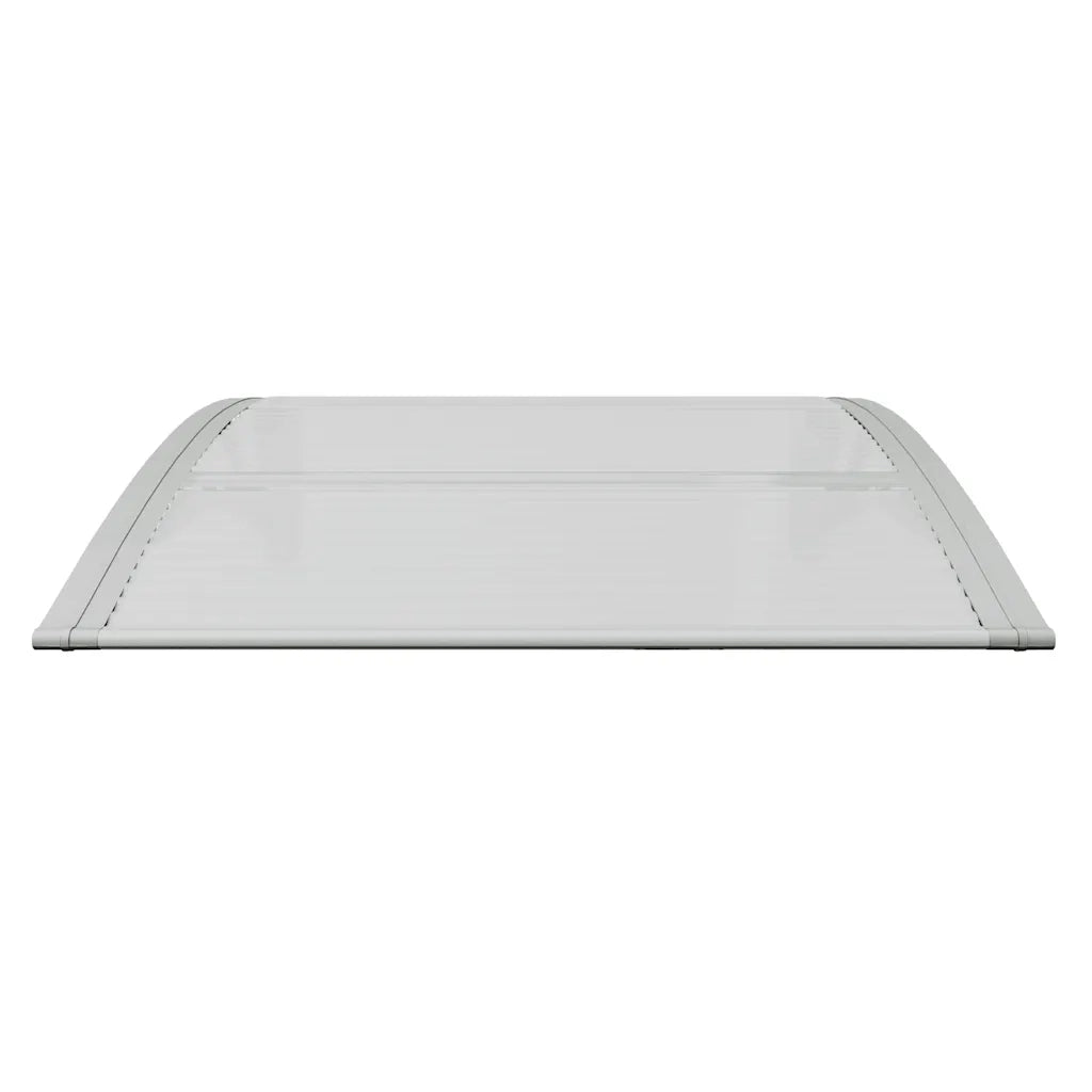 Tettoia per Porta Grigio e Trasparente 80x75 cm Policarbonato