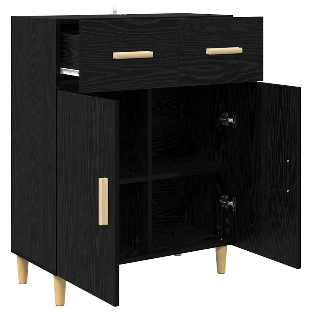 Credenza-Buffet-Armadio da cucina Rovere nero 34 x 69.5 x 89 cm Legno multistrato