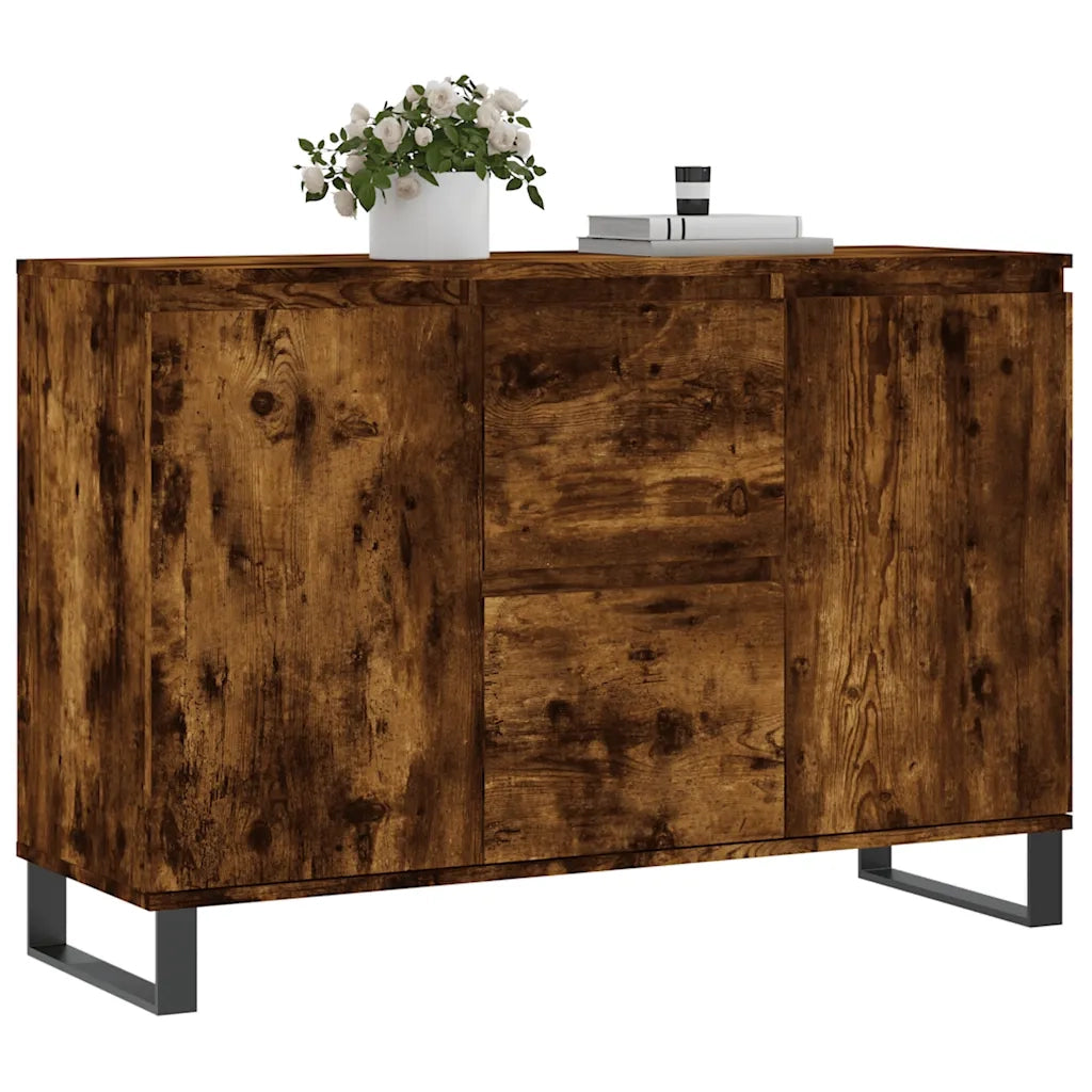 Credenza | Madia | Buffet da pranzo | Armadio da pranzo Rovere Fumo 101,5x35x70 cm in Legno Multistrato