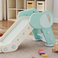 Scivolo per Bambini Pieghevole in Plastica Età 18 Mesi-3 Anni, 102x53x53cm, Verde