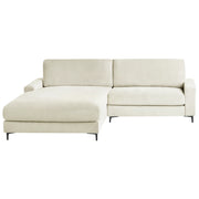 Divano angolare a destra  in tessuto di ciniglia bianco sporco Poliestere Metallo Gambe nere 190 x 272 x 83 cm Schienale imbottito e rifinito 3 posti a L Soggiorno in stile moderno