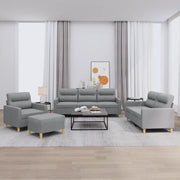 Set di Divani 4 pz con Cuscini Grigio Chiaro in Tessuto 3201544