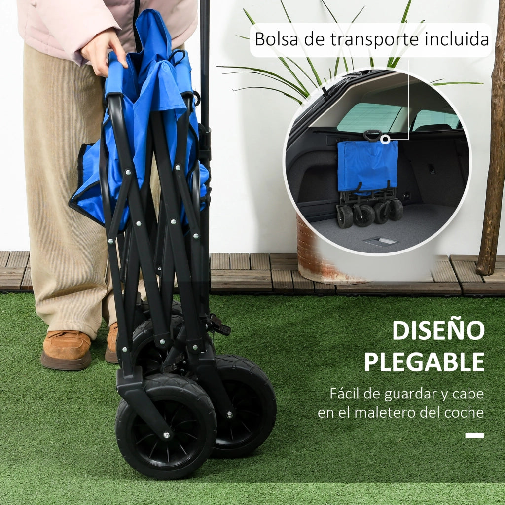 Carrello Pieghevole ¨C zephmum ¨C Blu, Polipropilene, 60x40x80 cm