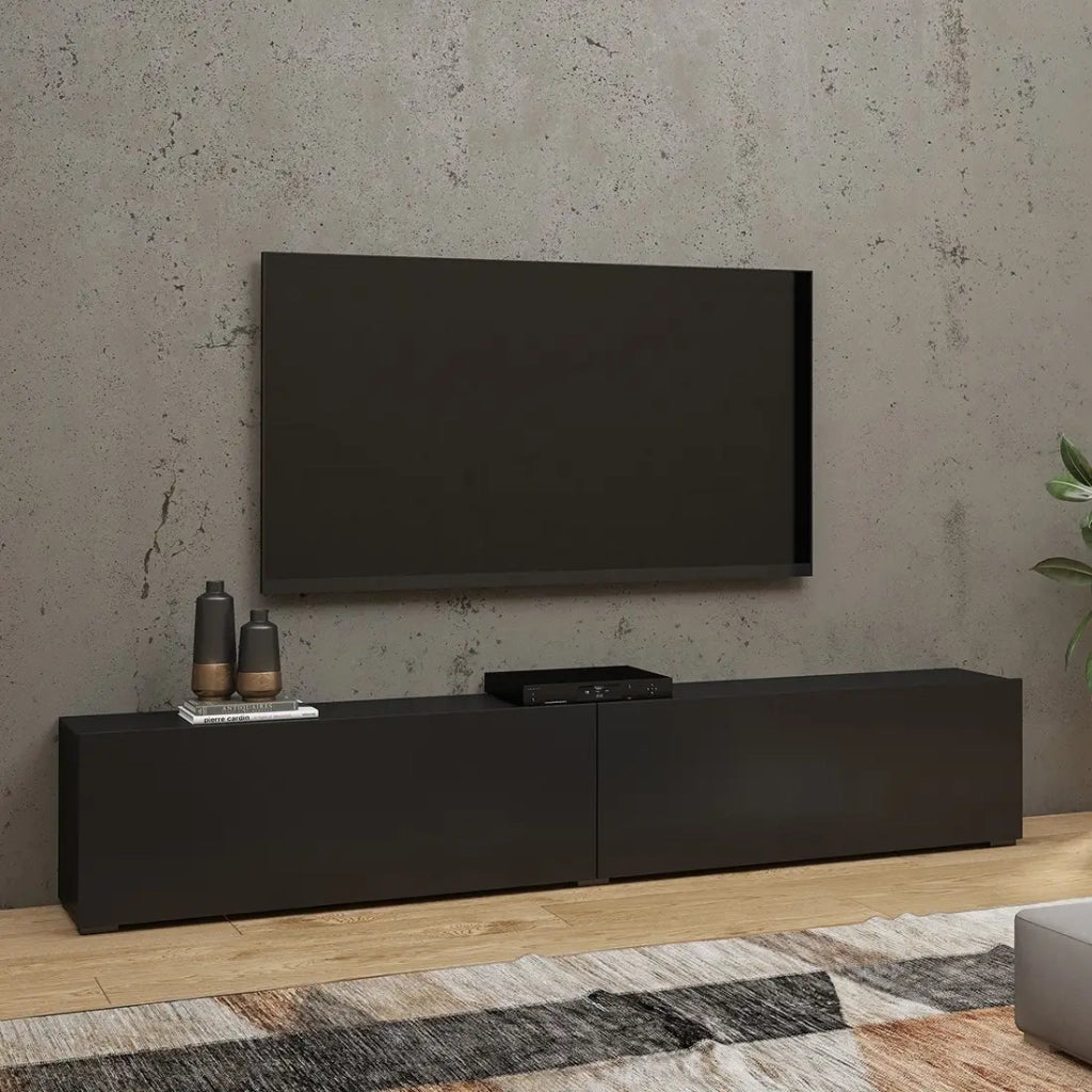 Set di design di 4 mobili da salotto collezione EVA. Colore nero e rovere.