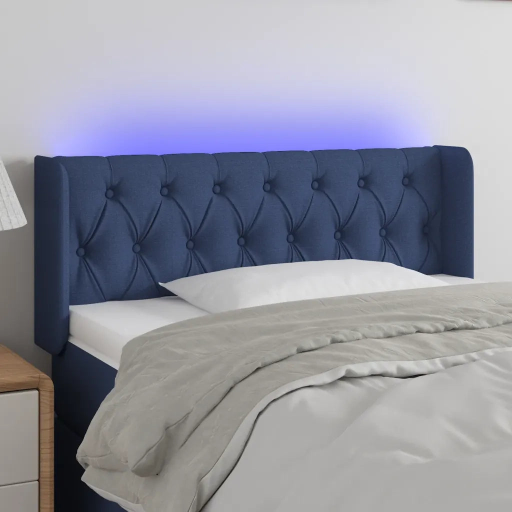 Testiera | Testata a LED Blu 103x16x78/88 cm in Tessuto