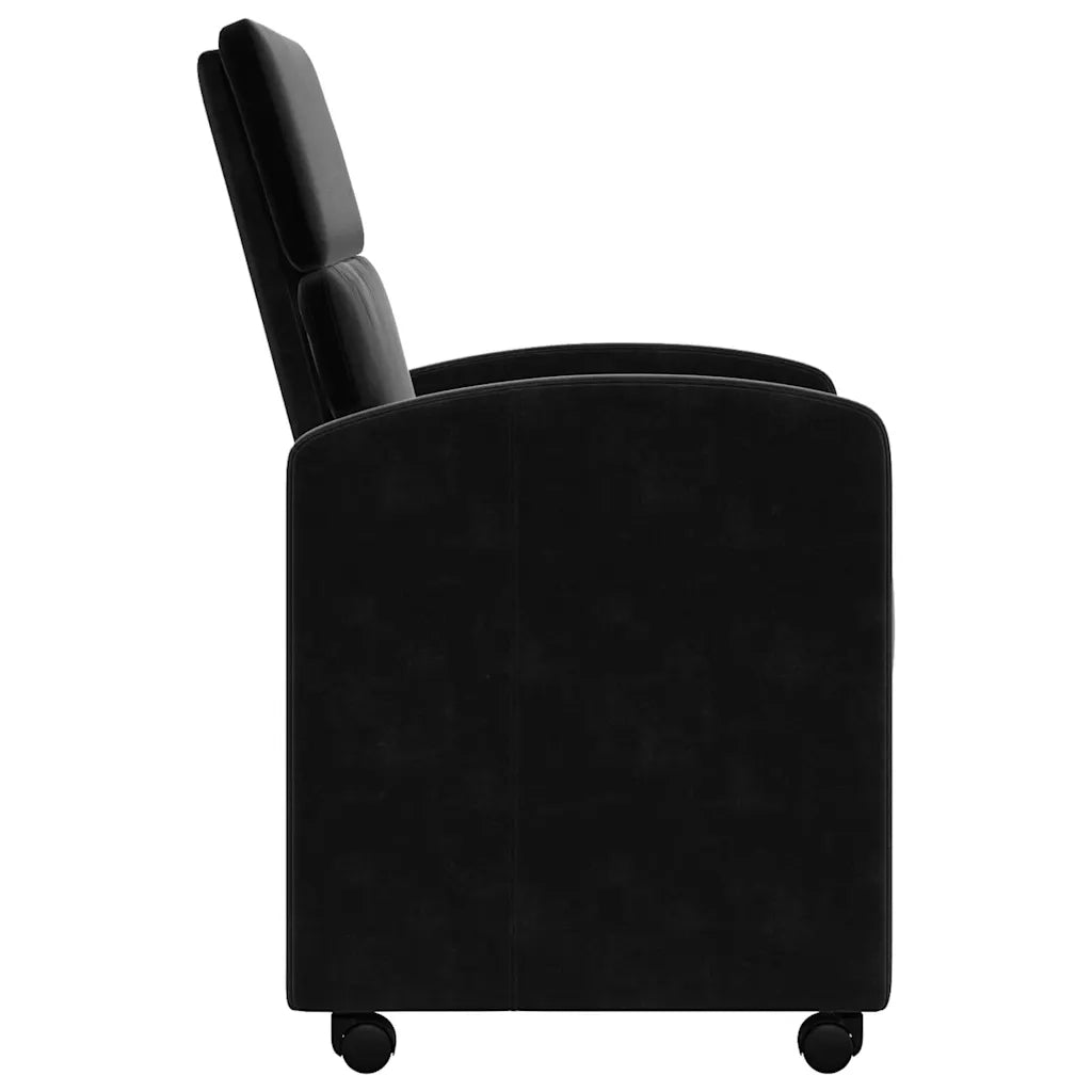 Sedie da Pranzo con Ruote 2 pz | Sedie da cucina Nero 58 x 65 x 98 cm Velluto