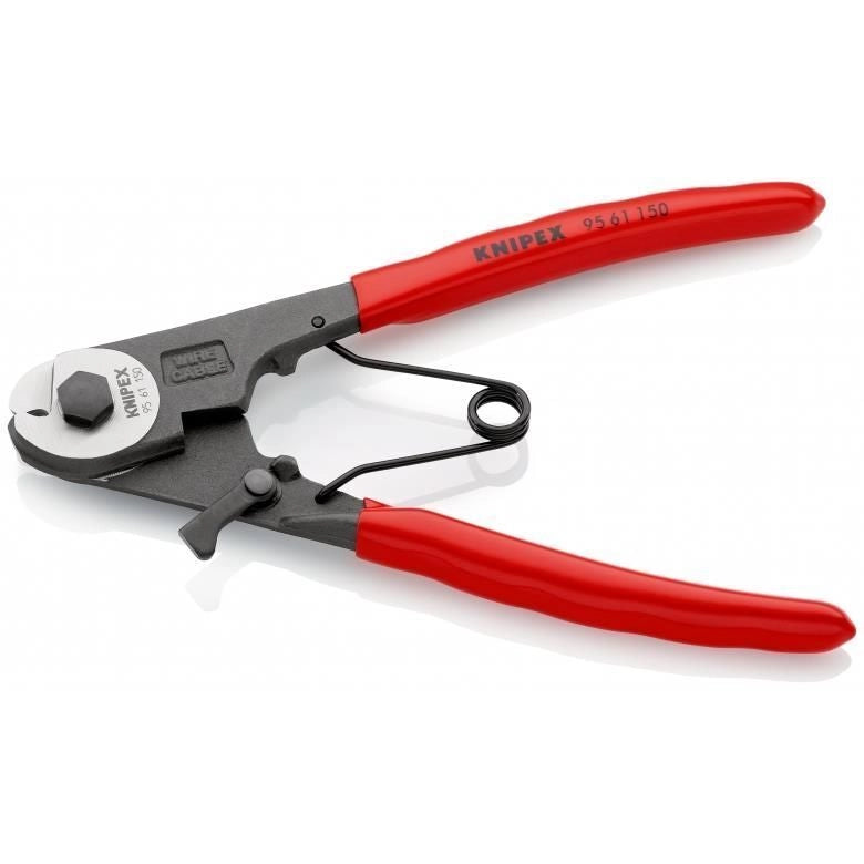 KNIPEX 95 61 150 Cesoia per Tiranti Flessibili Impugnature Rivestite in Plastica Diametro di Taglio 3 mm Lunghezza 150 mm colore Nero