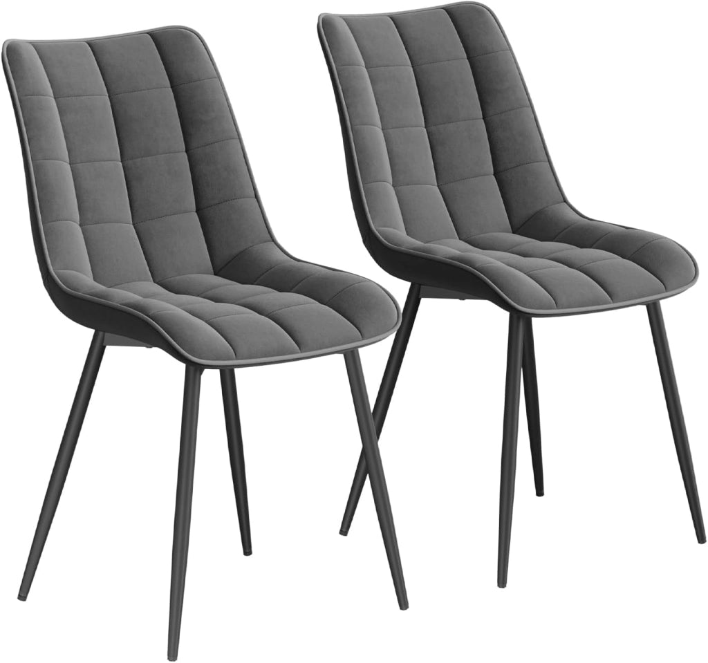 Sedie da Pranzo con Schienale senza Braccioli Sgabello in Ecopelle per Cucina Grigio Scuro BH207dgr-2