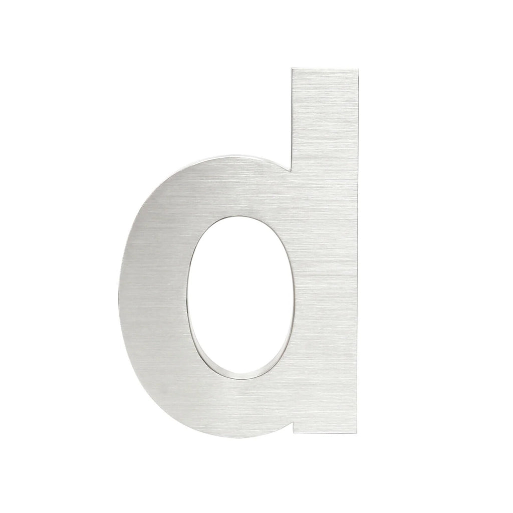Targa con numero civico "d" in acciaio fine 20 cm Arial 3D materiale di montaggio 16_0001437