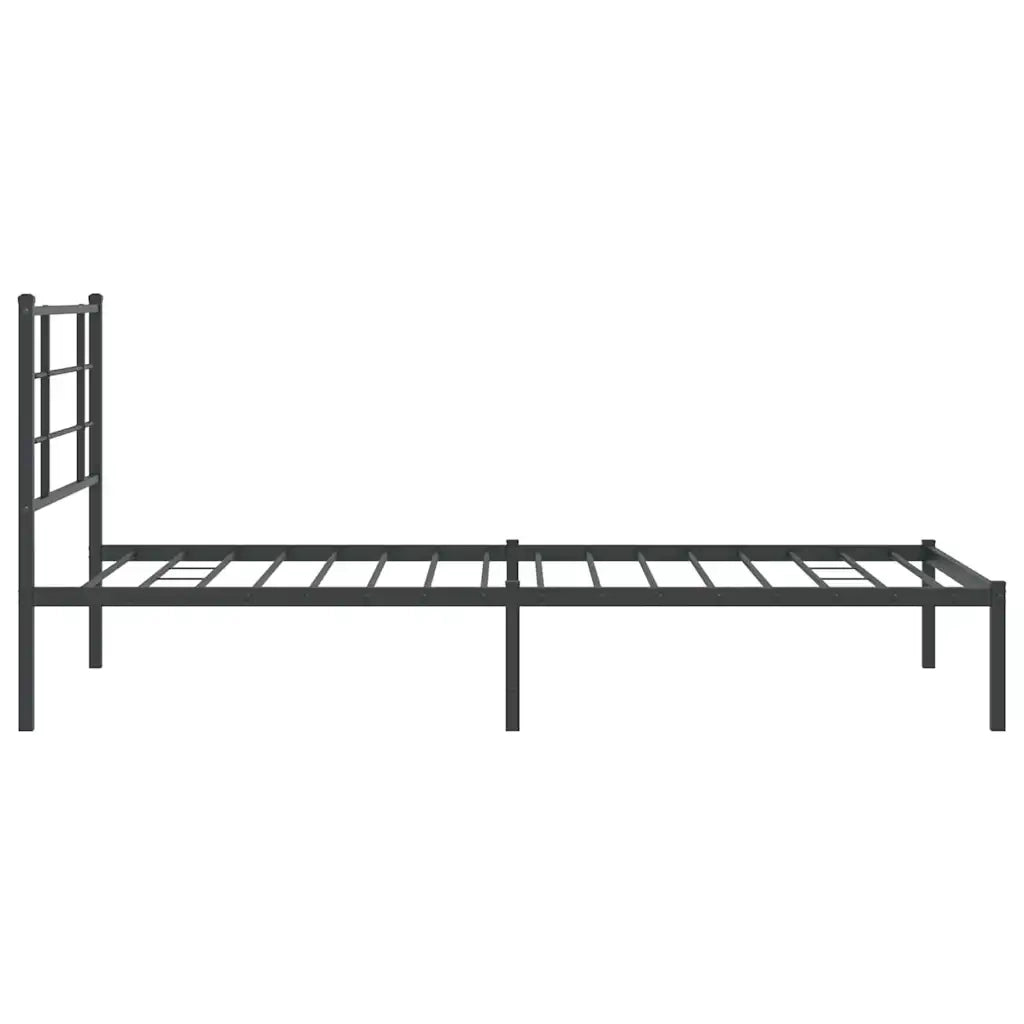Giroletto con Testiera Metallo Nero 100x200 cm 355556