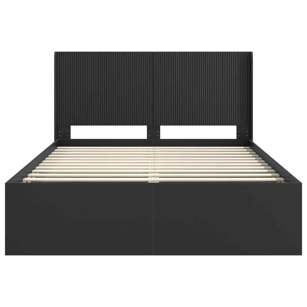 Struttura del letto con stoccaggio e testata Nero 140 x 200 cm 3413846