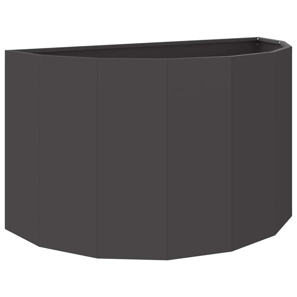 Fioriera-Vaso da Esterno-Contenitore per Piante Nero 90 x 45 x 50 cm Acciaio