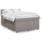 vidaXL Giroletto a Molle con Materasso Tortora 140x200 cm in Tessuto