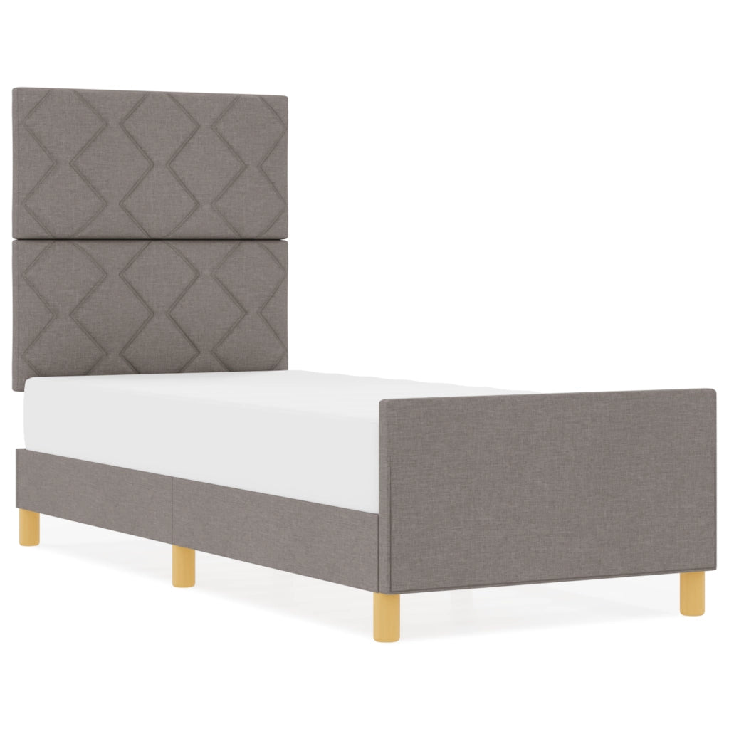 Letto  Taupe 80x200 cm in Tessuto
