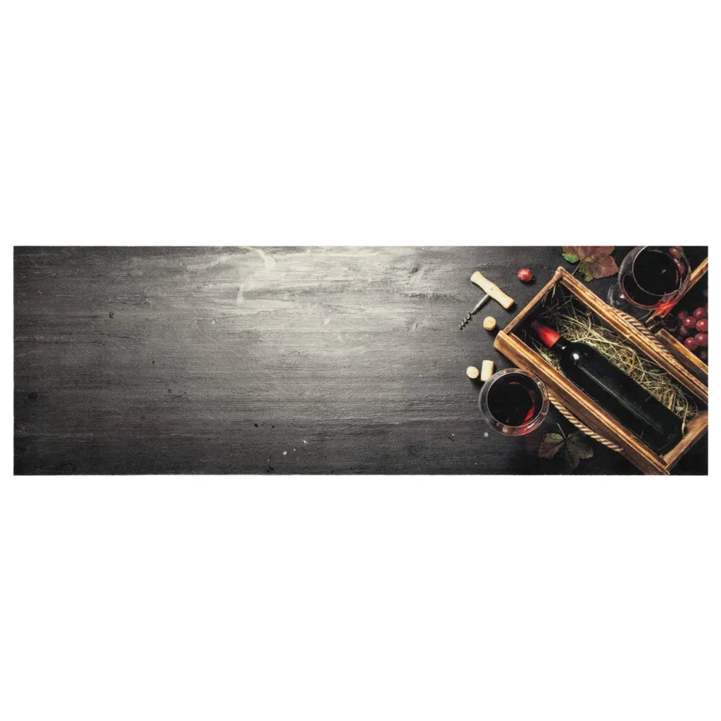 Tappeto da Cucina Lavabile Bottiglia Vino 60x180 cm in Velluto 4005603