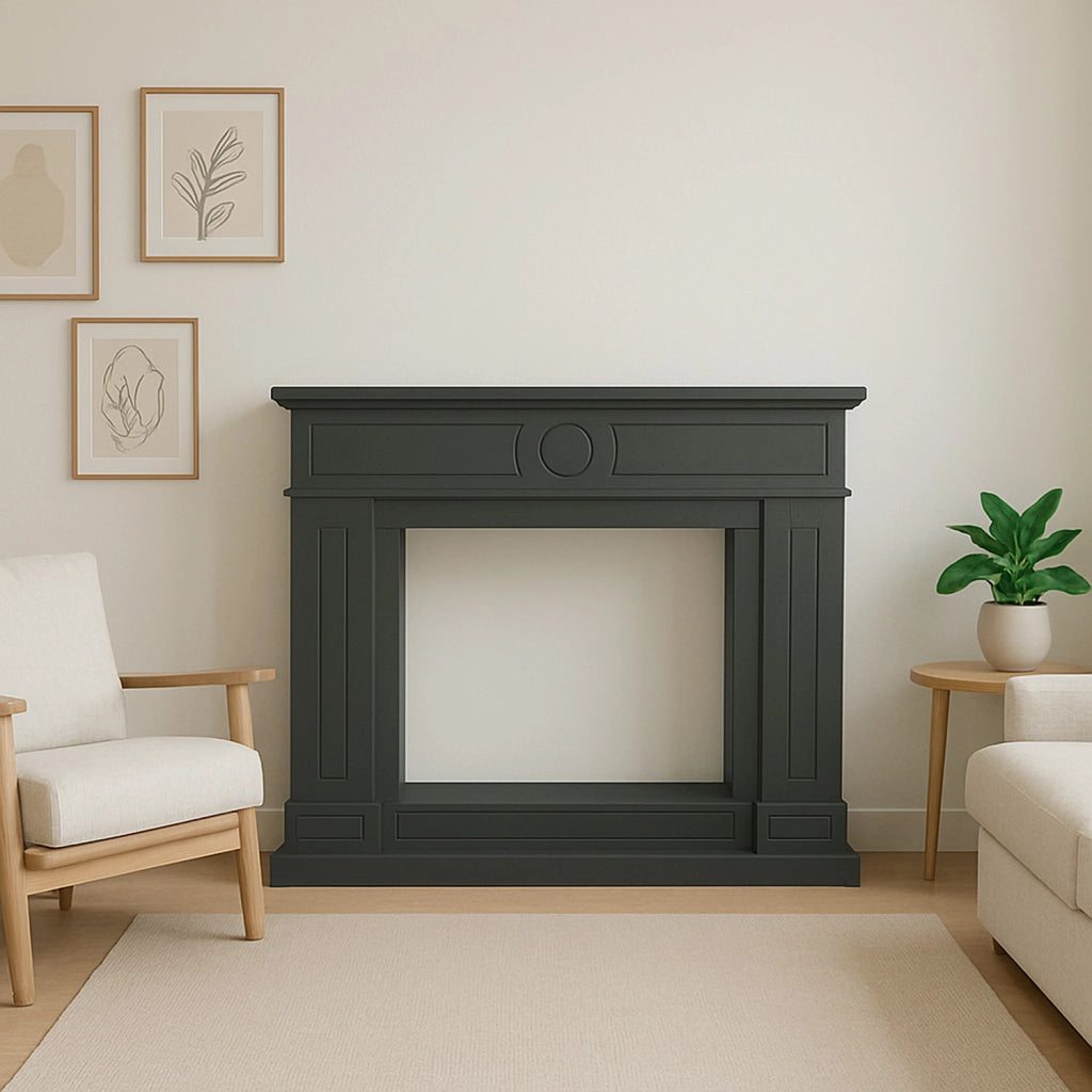 Mpc Cornice Camino Lipari Grigio Grigio Cornice Caminetti Lipari Grigio Per Inserto Elettrico Caminetto Vulcano o Bruciatore Esistente In Legno Mdf Design Lineare Adatto Per Tutti Gli Ambienti
