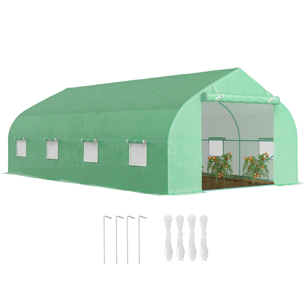 Serra a Tunnel per Giardino con Finestre Laterali ¨C Zephmum ¨C Verde 6x3x2 m