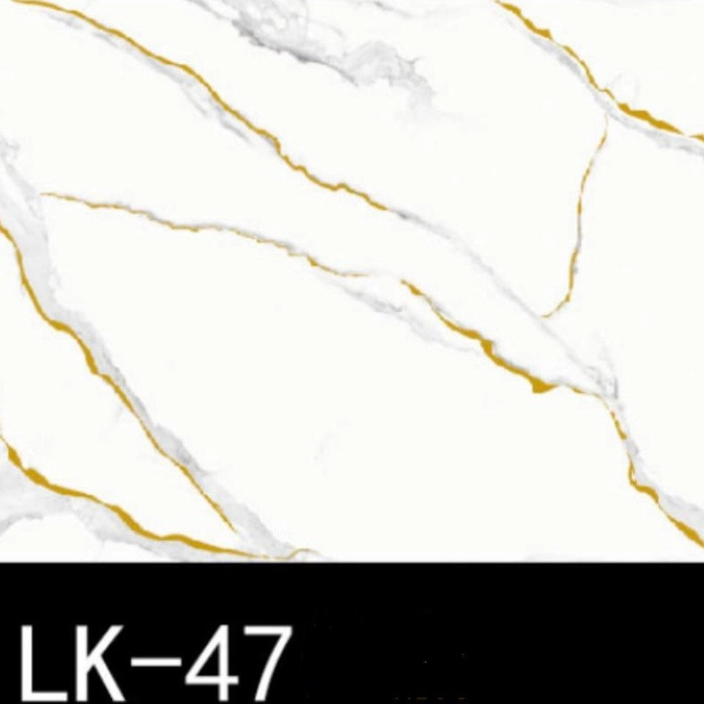 Trade Shop - Pannello Adesivo Effetto Marmo Bianco Striature Oro 120x300cm Pareti Paraschizzi Stanza -