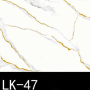 Trade Shop - Pannello Adesivo Effetto Marmo Bianco Striature Oro 120x300cm Pareti Paraschizzi Stanza -