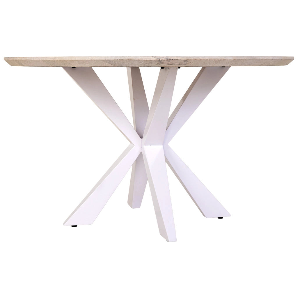 Tavolo da pranzo in legno bianco 130x130x77h cm