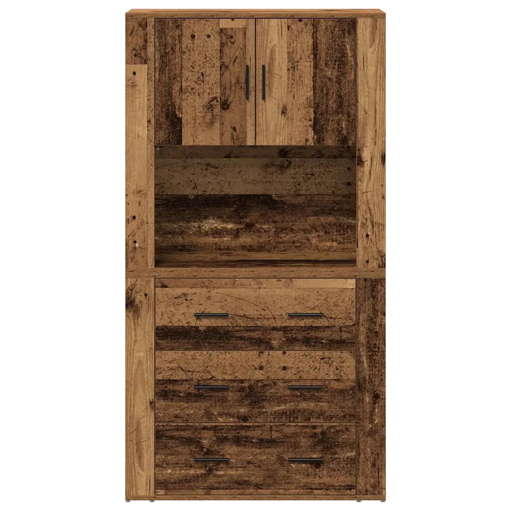 Credenza | Madia | Buffet da pranzo | Armadio da pranzo Legno vecchio 80 x 33 x 150 cm Legno multistrato