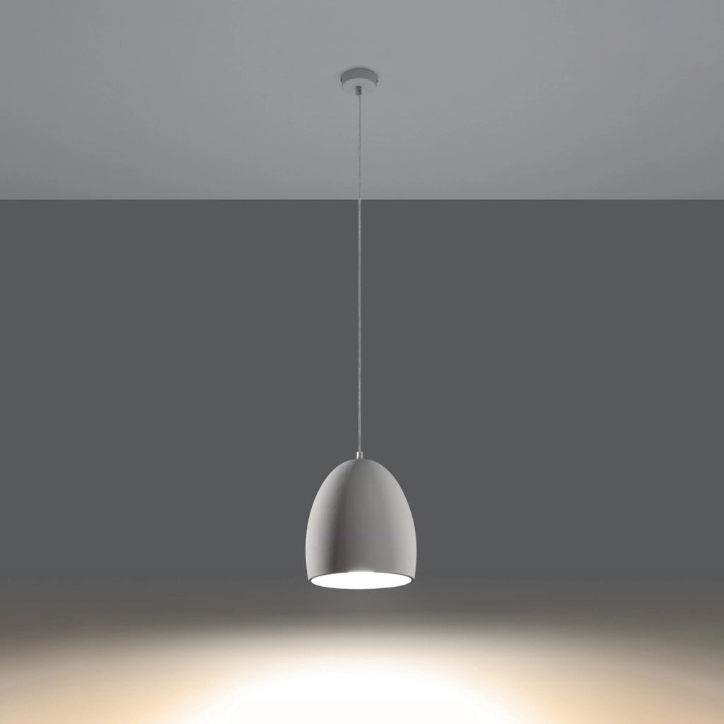 Lampada a sospensione ceramica bianca ROMULO Pure Lume E27