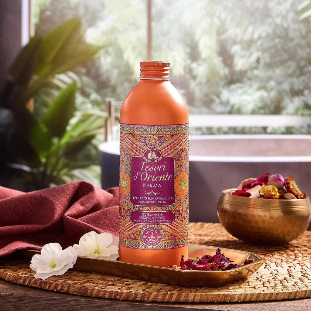 TESORI D'ORIENTE KARMA BAGNO CREMA AROMATICO FIORE DI NASHI E LEGNO 500 ML