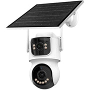 Trade Shop - Telecamera Di Sorveglianza Sicurezza Pannello Solare Per Esterni A Doppio Obiettivo -