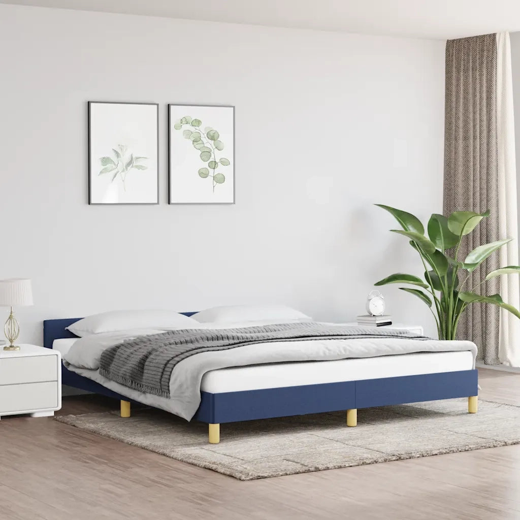 Giroletto con Testiera senza Materasso Blu 180x200 cm Tessuto