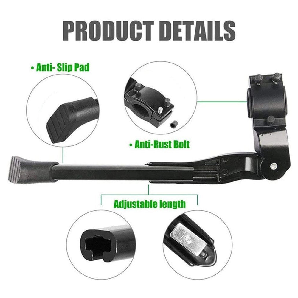 Trade Shop - Cavalletto Per Bici Supporto Bicicletta Laterale Altezza Regolabile Reflettore -