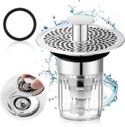 Stoppero per scarico a pulsante, zecca per scarico in rame Bounce Core, stoppero per vasca da bagno, filtro per vasca da bagno, stoppero per vasca da bagno universale con zecca per scarico, zecca per scarico pop-up universale