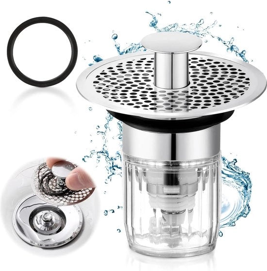 Stoppero per scarico a pulsante, zecca per scarico in rame Bounce Core, stoppero per vasca da bagno, filtro per vasca da bagno, stoppero per vasca da bagno universale con zecca per scarico, zecca per scarico pop-up universale