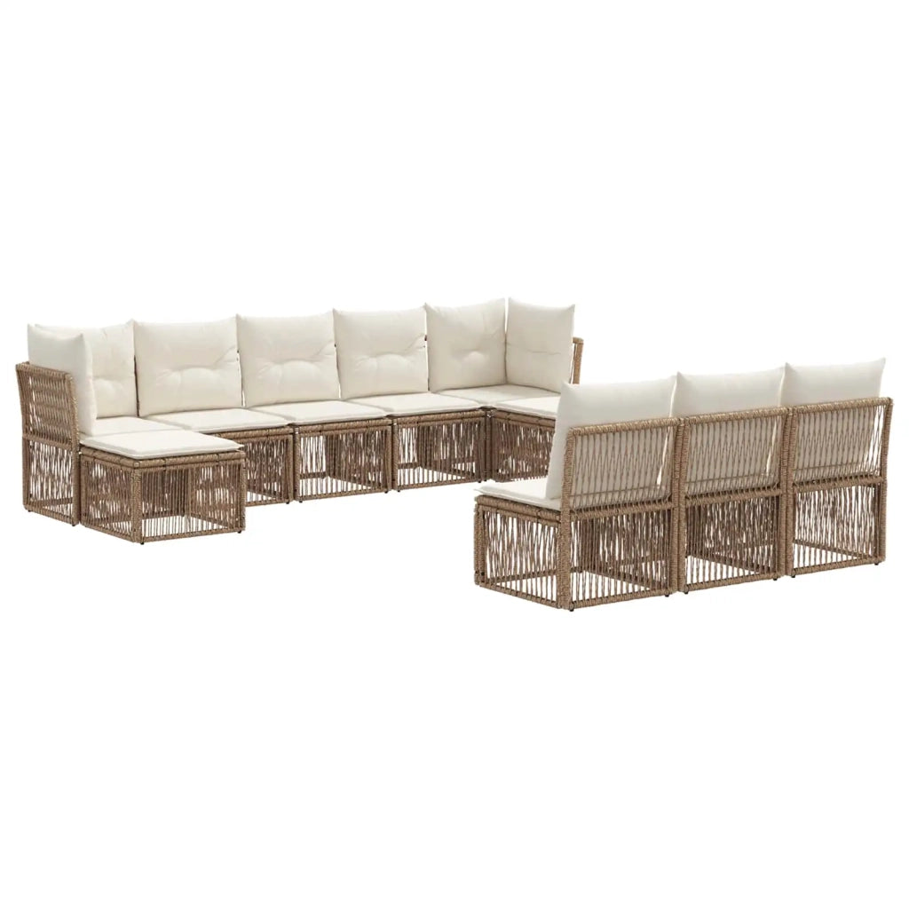 Set Divano da Giardino 10 pcs Beige polyrattan 3434358