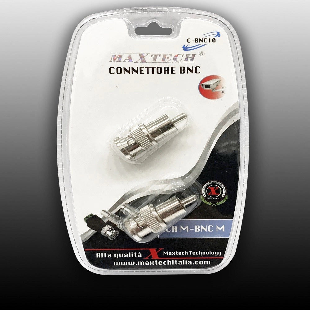 Trade Shop - Connettore Adattatore Da Bnc Maschio A Rca Maschio Videosorveglianza Maxtech C-bnc10 -