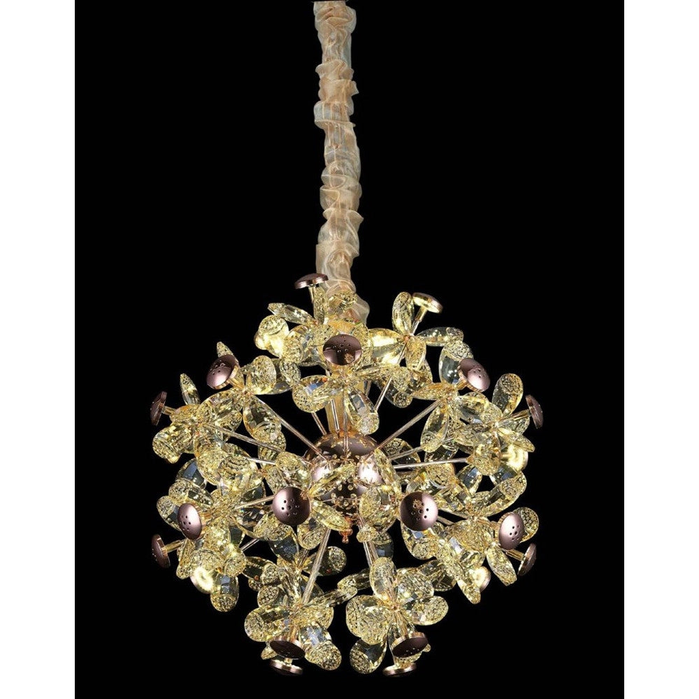 Trade Shop - Lampadario Circolare Creativo A Petalo Cristallo Illuminazione Lampada Camera 92075 -