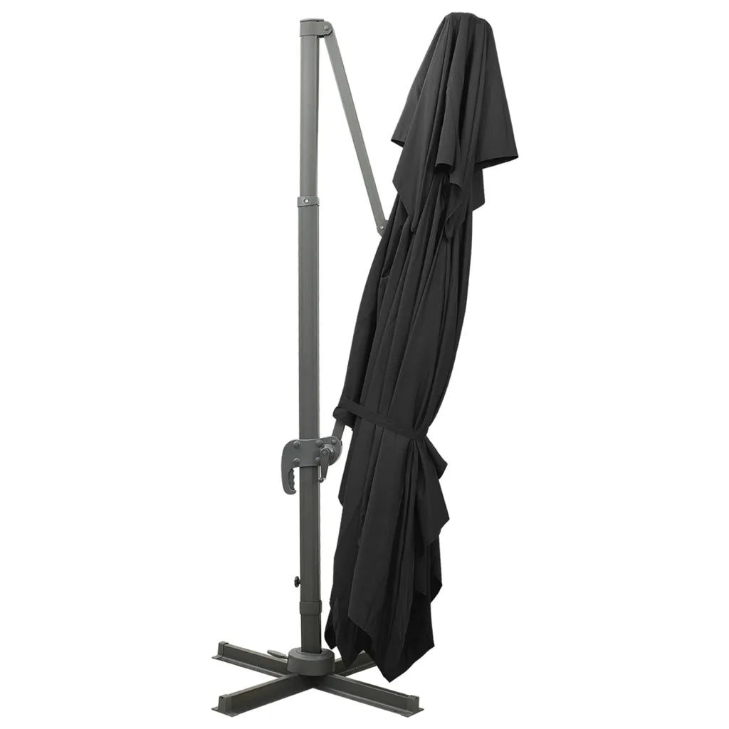 Ombrellone a Sbalzo con Doppia Copertura 400x300 cm Nero cod mxl 21381