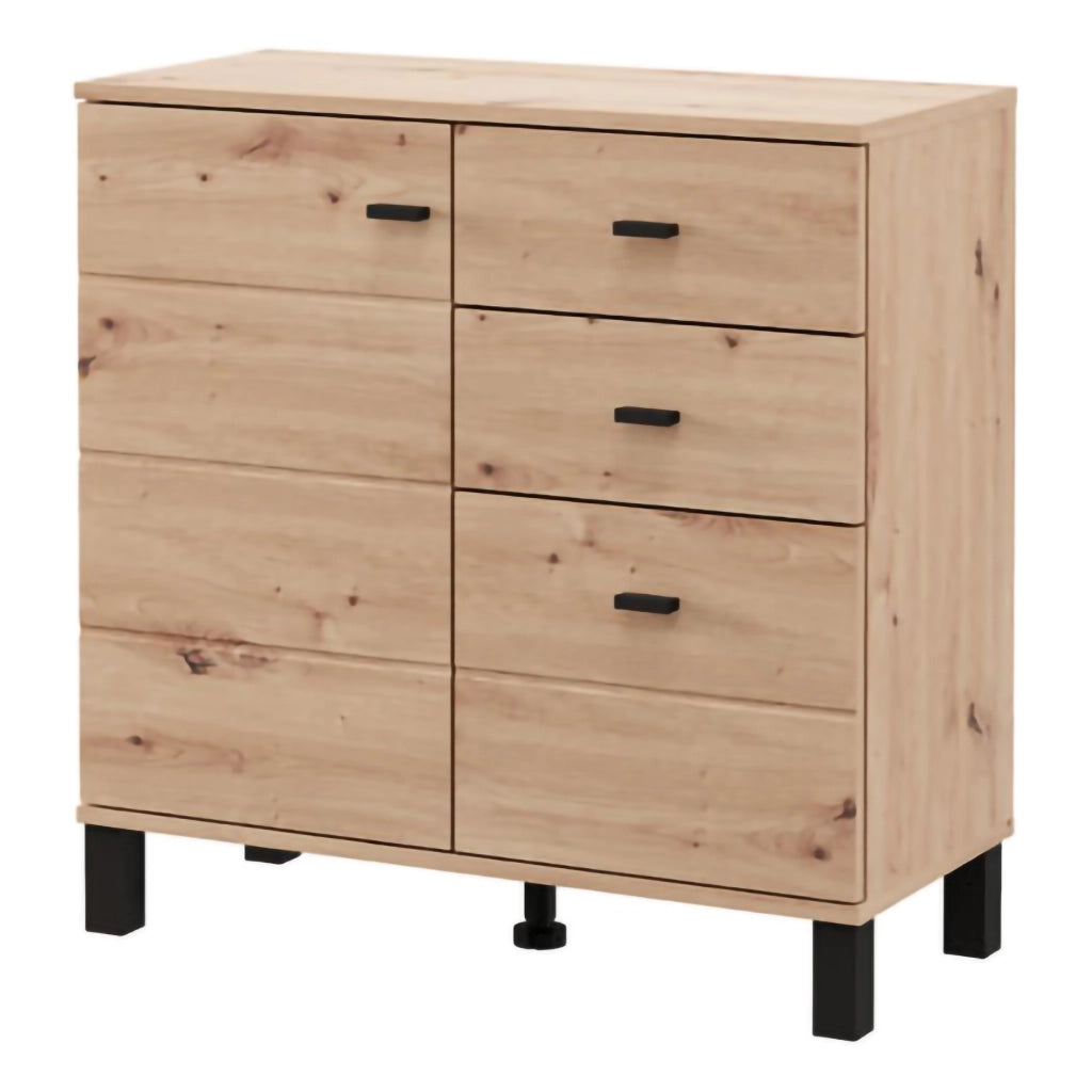 Madia Ollant, Credenza 3 Cassetti, 77x35x78h cm Marrone Rovere Nodi