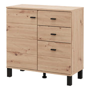 Madia Ollant, Credenza 3 Cassetti, 77x35x78h cm Marrone Rovere Nodi