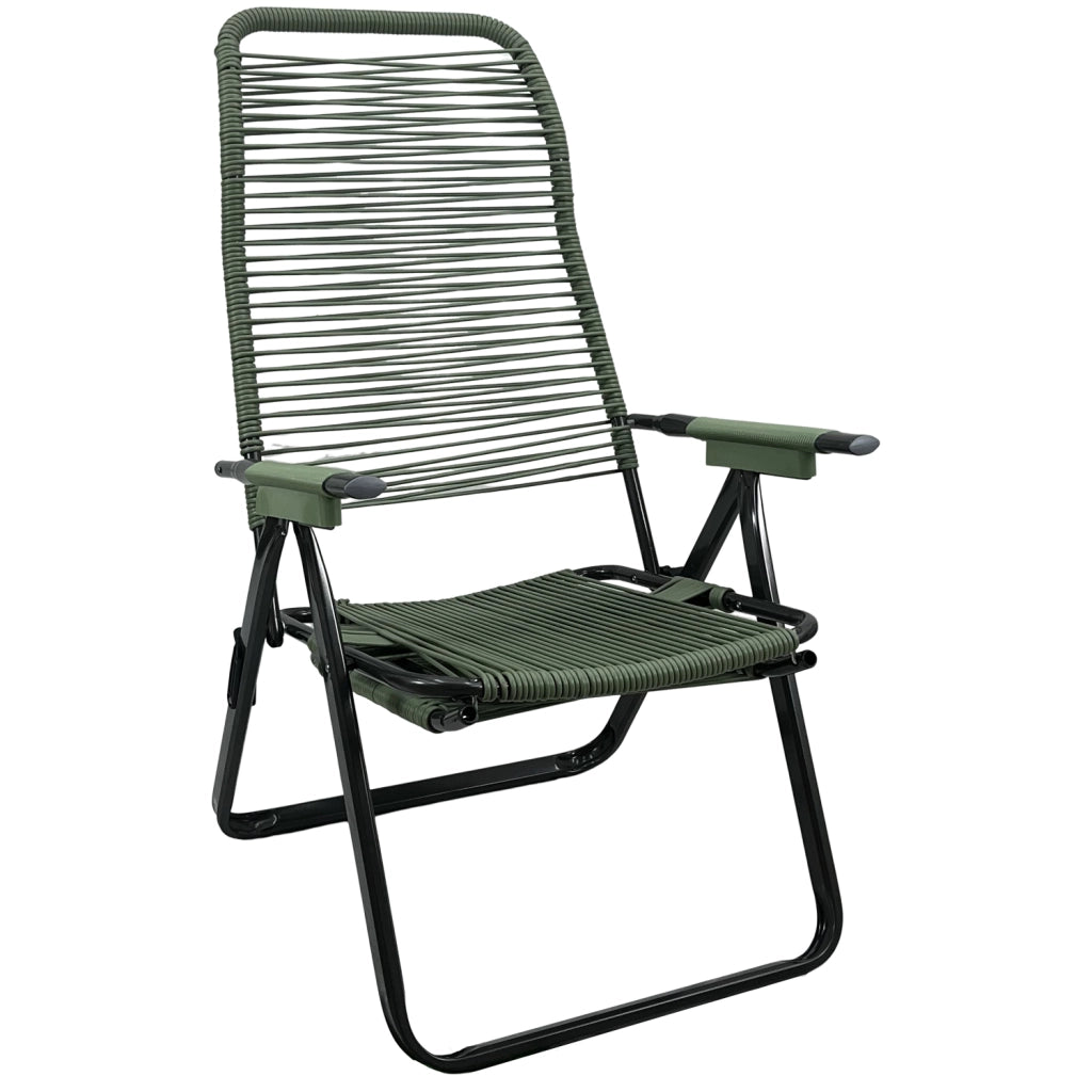 Marvin Sdraio Cordonata con Poggiapiedi Sedia a Sdraio da Giardino Filo in Pvc Pieghevole Metallo Poltrona Relax d Verde