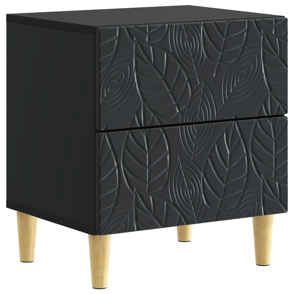 Comodino 2 pz Nero 43 x 34,5 x 48 cm Legno ingegnerizzato 894988