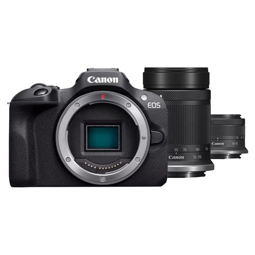 Canon eos r100 + rf-s 18-45mm f4.5-6.3 is stm + rf-s 55-200mm f5-7.1 is stm kit milc 24,1 mp cmos 6000 x 4000 pixel nero - 6052C023