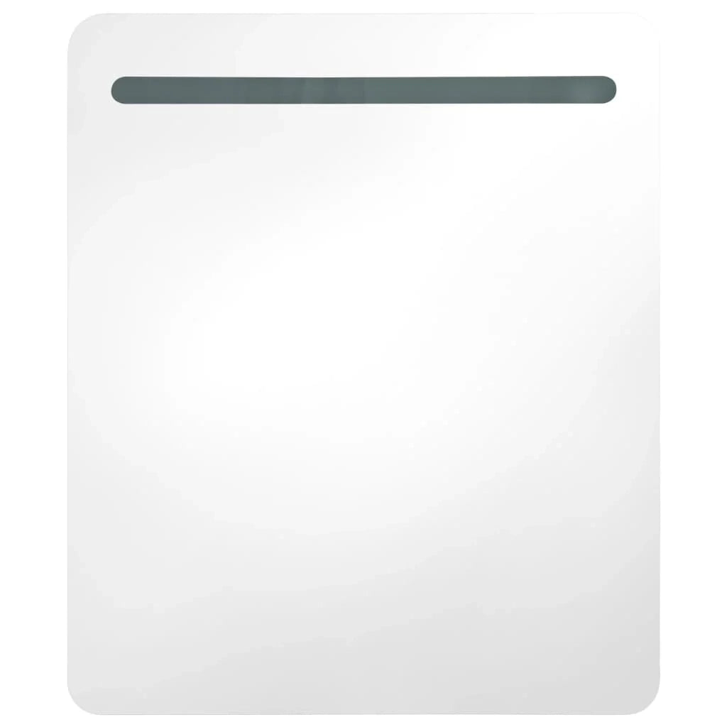 Mobile da bagno con specchio LED 68 x 9 x 80 cm MDF bianco 02_0006567