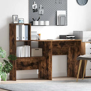vidaXL Scrivania Rovere fumo 131.5 x 50 x 106.5 cm Legno multistrato