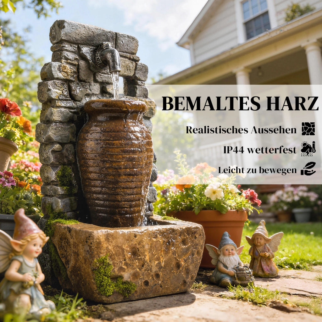 Fontana da Giardino con Flusso Regolabile e Parete Rocciosa Rustica ¨C Zephmum ¨C Design a Brocca