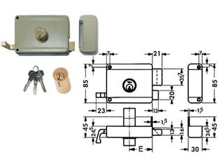 SERRATURA PER PORTE IN LEGNO CATEN. E SCR. DOPPIO CILINDRO FISSO 6300- - mm.40 SX (Y63000402) - 1 pezzi YALE
