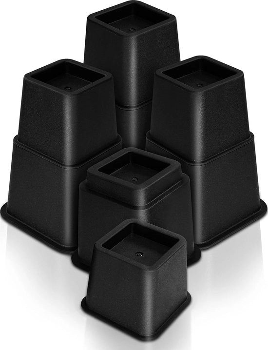 Set di 8 - Elevatori per mobili adattabili (4 alti, 4 bassi) - Elevatore robusto, spazievitore - Elevatore per letto, tavolo, sedie o divano (3 a 8 pollici)
