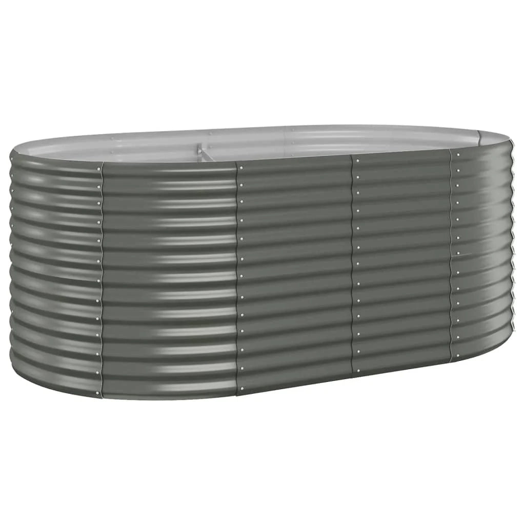 Fioriera rialzata per piante e fiori adatta per terrazze e giardini in acciaio verniciato a polvere 175 x 100 x 68 cm grigio 02_0039590